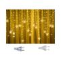 Imagem de Luzes de Natal LED à Prova D'Água - Cortina de Fadas com Flocos de Neve - 3,2m