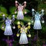 Imagem de Luzes Solares de Jardim com Design de Anjo - Decoração para Área Externa
