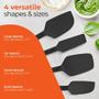 Imagem de M KITCHEN WORLD Silicone Spatula for Cooking 4 Pieces - Rubber Spatulas Heat Resistant, Assar Raspador de Espátula, Espátula Para Panela Antiaderente, Utensílios de cozinha seguros para mistura - Preto