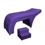 Imagem de Maca Estética Com Escada Capitonê Brunet Cilios Sobrancelha Tatuagem Maquiagem Suede Roxo - D house Decor