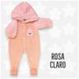 Imagem de Macacão Bebê Menina de Frio Capuz Pelúcia Urso Plush Inverno