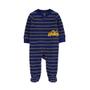 Imagem de Macacão Bebê Pijama com Pezinho Azul Listrado Meninos Import