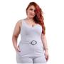 Imagem de Macacão Feminino Lurex Pantacourt c/Cinto Plus Size