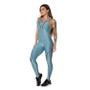 Imagem de Macacão Feminino Poliamida Suplex Canelado Compressão Bojo Longo Fit ñ Transparente Academia Fitness