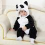 Imagem de Macacão Infantil Bebê Fantasia Inverno Frio Ursinho Panda Pandinha Animais