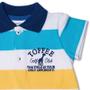 Imagem de Macacão Infantil Gola Polo Listrado Toffee Cor Branca Azul - 9 a 12 meses