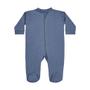 Imagem de Macacão Levinho Com Pé Azul-Jeans M 3-6 Meses Algodão Com Zíper 1075 Anna Olsen