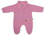 Imagem de Macacão Listrado Bebê Recém-nascido Menina - Kit Com 3 Unidades Cores Rosa/Pink/Vermelho