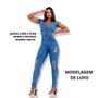 Imagem de Macacão  longo feminino jeans com lycra  tipo skinny  em lavagem clara 