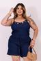 Imagem de Macacão/Macaquinho Feminino Curto Jeans com Elastano Plus Size