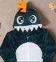 Imagem de Macacão para bebê em plush com capuz bordado dino verde