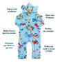 Imagem de Macacão Pelúcia Fleece Bebe Infantil Zíper Quentinho P/ Frio