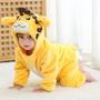 Imagem de Macacão Pijama Frio Inverno Fantasia Infantil de Bebê Urso Ursinho Girafa Amarelo (COD.000529)