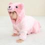 Imagem de Macacão Pijama Frio Inverno Fantasia Infantil de Bebê Urso Ursinho Rosa e Marrom (COD.000531)