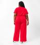 Imagem de Macacão Plus Size Em Viscose Slub Secret Glam Vermelho