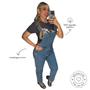 Imagem de Macacão Reto Jeans Feminino - Jeans Médio.