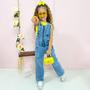 Imagem de Macacão Zíper Jeans Wide Leg Menina Infantil Juvenil 