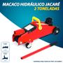 Imagem de Macaco Hidráulico Jacaré Fiat Mobi 2016 2017 2018 2019 2020 2T Ton Toneladas Alavanca Fácil Uso Manuseio Portátil