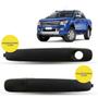 Imagem de Maçaneta Externa da Porta Dianteira Preta Com Furo Sem Furo Ford Ranger 2012 2013 2014 2015 2016 2017 2018 2019 2020 21