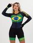 Imagem de Macaquinho De Ciclismo Feminino Manga Longa Brasil Absolut Savancini (3461)