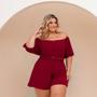 Imagem de Macaquinho Feminino Plus Size Ciganinha Solto Cinto 48-52 0206