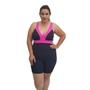 Imagem de Macaquinho Natação Light Plus Size Preto e Pink com Sustentação