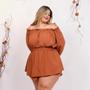 Imagem de Macaquinho Plus Size Ciganinha Short Saia c Elastec 0467