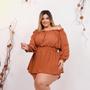 Imagem de Macaquinho Plus Size Ciganinha Short Saia c Elastec 0467