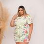 Imagem de Macaquinho Plus Size Feminino Curto Estampado com Faixa 0423