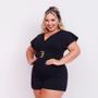 Imagem de Macaquinho Plus Size Feminino Decote V c Cinto 0558