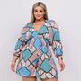 Imagem de Macaquinho Plus Size Feminino Estampado Listra com Top 0249