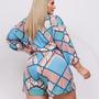 Imagem de Macaquinho Plus Size Feminino Estampado Listra com Top 0249
