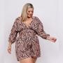 Imagem de Macaquinho Plus Size Feminino Estampado Listra com Top 0249