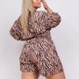 Imagem de Macaquinho Plus Size Feminino Estampado Listra com Top 0249