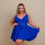 Imagem de Macaquinho Plus Size Feminino Short Saia Rodada Argolas 0561