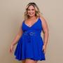 Imagem de Macaquinho Plus Size Feminino Short Saia Rodada Argolas 0561