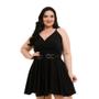 Imagem de Macaquinho Plus Size Feminino Short Saia Rodada Argolas 0561