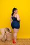 Imagem de Macaquinho plus size jeans com Lycra Ref:2478