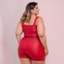 Imagem de Macaquinho  Plus Size  Short Saia material sintético C Cinto 0530