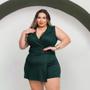 Imagem de Macaquinho Plus Size Shorts Saia C Cinto Fivela Dourada 0566