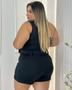 Imagem de Macaquinho Plus Size Um Ombro Short Saia c Cinto 0454