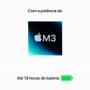 MacBook Air Apple 13", M3, CPU 8 Núcleos, GPU 10 Núcleos, Neural Engine de 16 Núcleos, 16GB RAM, SSD 512GB, Estelar - MXCU3BZ/A Imagem de MacBook Air Apple 13", M3, CPU 8 Núcleos, GPU 10 Núcleos, Neural Engine de 16 Núcleos, 16GB RAM, SSD 512GB, Estelar - MXCU3BZ/A