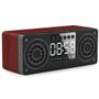 Imagem de Madeira vermelhaAlto-falante Bluetooth do relógio de madeira, alto-falante portátil 6W