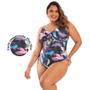 Imagem de Maiô Banho de Mar Alça Fina Sem Bojo Zero Barriga Modela e Reduz Moda Praia Estampado Plus Size