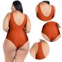 Imagem de Maio Body Acinturado Plus Size Modela Cintura Liso Casual