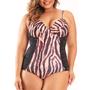 Imagem de Maiô Com Bojo E Recorte Estampado Plus Size, Banho de Mar