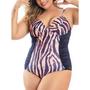 Imagem de Maiô Com Bojo E Recorte Estampado Plus Size, Banho de Mar