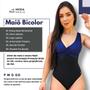 Imagem de Maiô Feminino Bicolor Bojo Alta Sustentação Boddy Uv Chapa Barriga Hidroginastica Natação Moda Praia