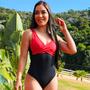 Imagem de Maiô Feminino Bicolor Bojo Alta Sustentação Boddy Uv Chapa Barriga Hidroginastica Natação Moda Praia