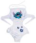 Imagem de Maiô Infantil Feminino Stitch Rasgando Branco Floral Azul